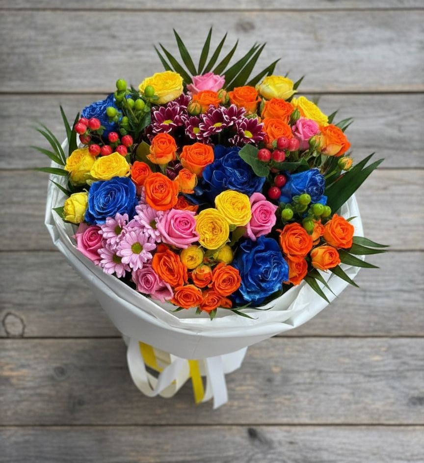 Букет цветов из: Розы и Хризантемы в Зубутлях-Миатли