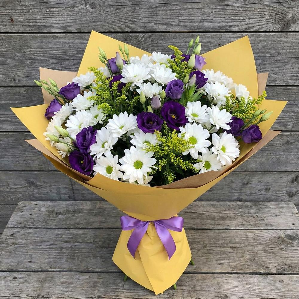 Букет цветов из: Ирисы, Хризантемы и Ромашки в Зубутлях-Миатли