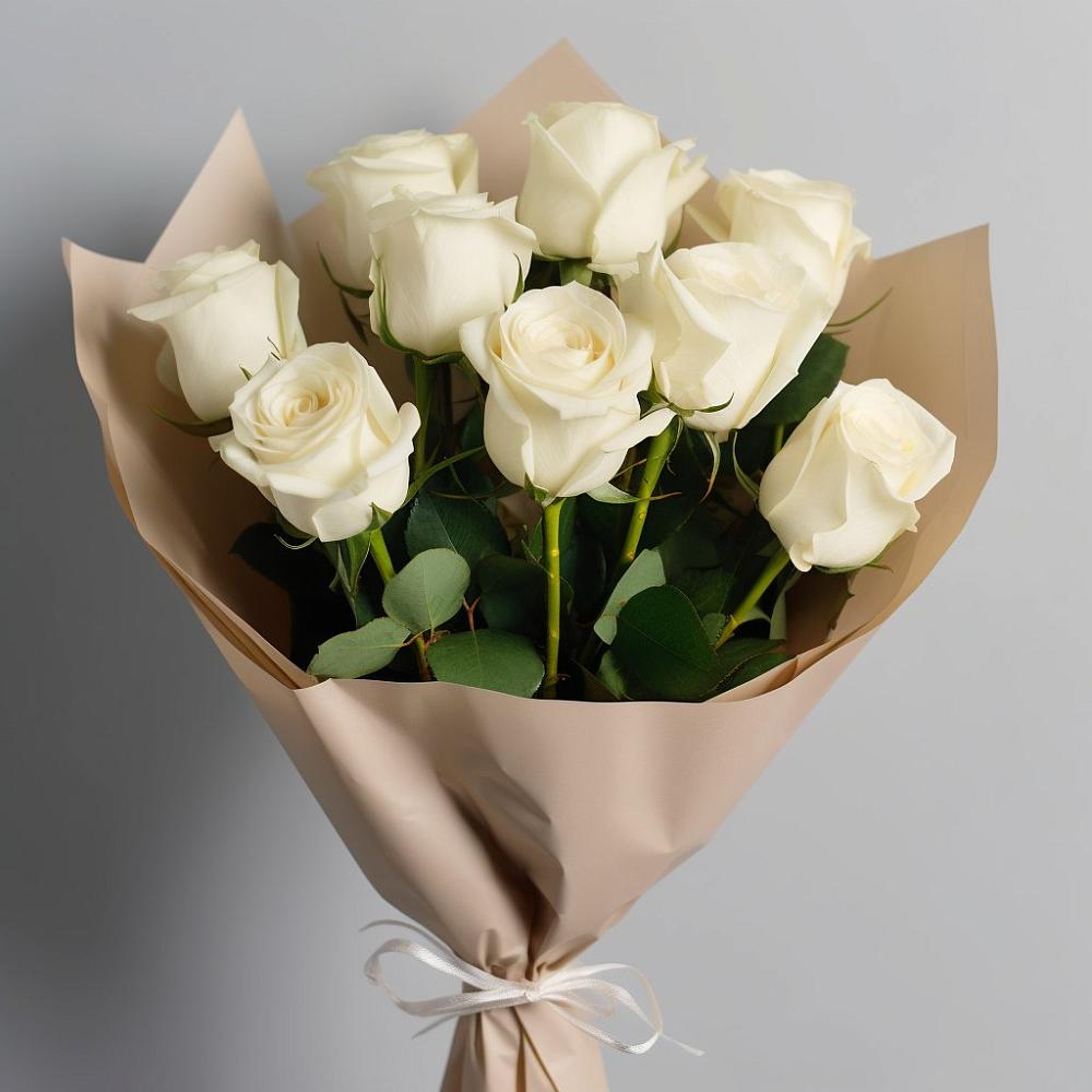 Букет 9 Белых роз Эдлесс Лав в Зубутлях-Миатли