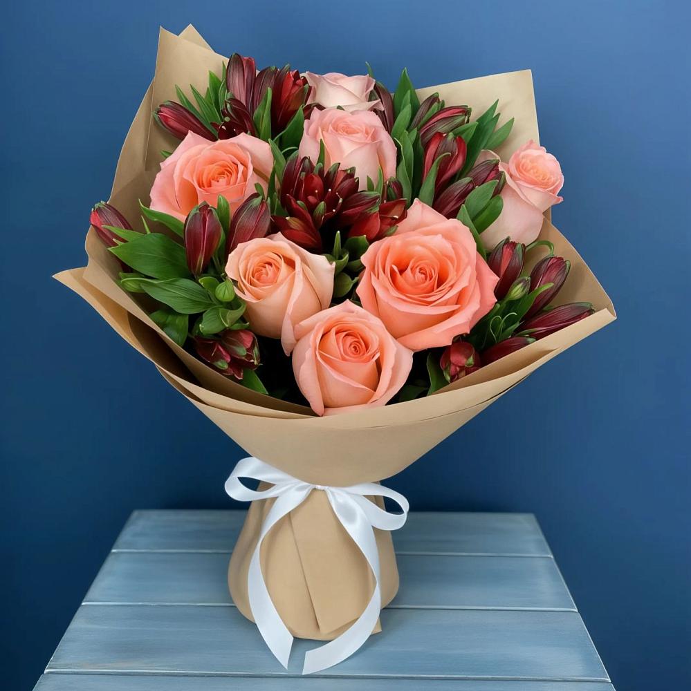 Букет цветов из: Розы и Альстромерии в Зубутлях-Миатли