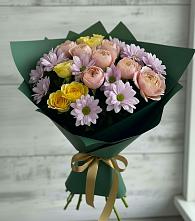Букет цветов из:  Хризантемы и Розы в Зубутлях-Миатли