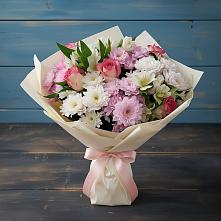 Букет цветов из:  Хризантемы, Альстромерии и Розы в Зубутлях-Миатли