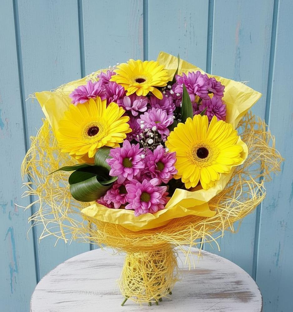 Букет цветов из: Хризантемы и Герберы в Зубутлях-Миатли