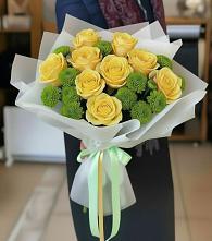 Букет цветов из:  Хризантемы и Розы в Зубутлях-Миатли