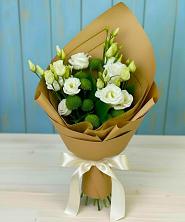 Букет цветов из:  Хризантемы и Лизиантусы в Зубутлях-Миатли