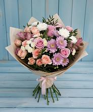 Букет цветов из:  Хризантемы, Розы и Альстромерии в Зубутлях-Миатли