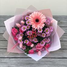 Букет цветов из:  Розы, Герберы и Хризантемы в Зубутлях-Миатли
