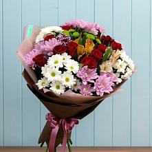 Букет цветов из:  Розы, Хризантемы и Альстромерии в Зубутлях-Миатли